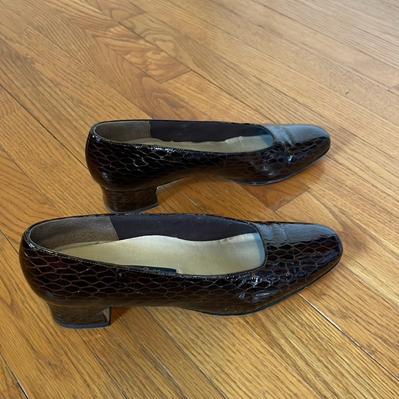 Vintage - SELBY Brown Patent Snake SIze 10 3A narrow women’s shoes - Picture 3 of 8